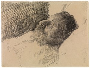 Sanatçının babası öldü (kağıt üzerine mum boya) by James Ensor