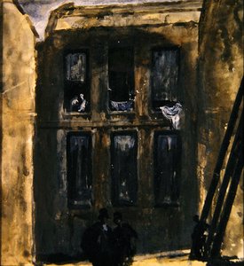 Sokak sahnesi, c.1910 (kağıt üzerine guaş)