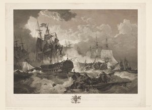 Cüruf bij Kamperduin, 1797 Amiral Duncan komutasındaki Kuzey Denizi İngiliz Filosu tarafından Hollanda Filosu üzerinde 11 Ekim 1797 harekâtında elde edilen Zafer (nesne üzerinde başlık)