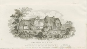 Shelton Old Hall: çelik gravür (vinyetli), nd [c 1843] (baskı) by James Flewitt Mullock