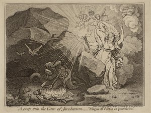 Jakobenizm Mağarasına Bir Bakış veya Büyük Gerçek Hakim Olacak, 1798 (kağıt üzerine gravür) by James Gillray