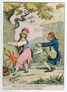 Britannia in French Stays, or Re-Form at the Expense of Constitution, Hannah Humphrey tarafından 1793
