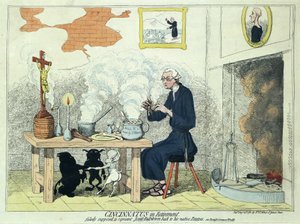 Cincinnatus Emeklilikte, pub. 1782 (el renkli gravür)