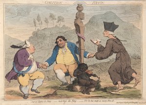 Koalisyon Dansı, pub. 1785 (el renkli gravür) by James Gillray