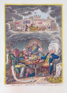 Lezzetli Rüyalar: Havada Kaleler! - Şanlı Beklentiler!, pub. 1808 (el renkli gravür)