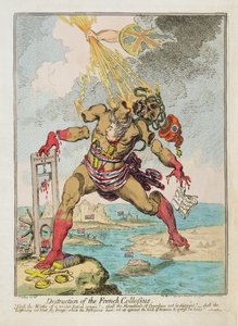 "Fransız Devinin Yıkılışı", yayınlayan: Hannah Humphrey by James Gillray