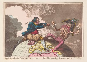 Dunghill veya Jack Tar için savaşan Buonaparte, pub. 1798 (el renkli gravür)