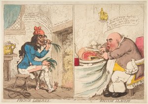 Fransız Özgürlüğü - İngiliz Köleliği, 21 Aralık 1792. by James Gillray