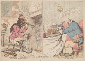 Fransız Özgürlüğü ve İngiliz Köleliği by James Gillray