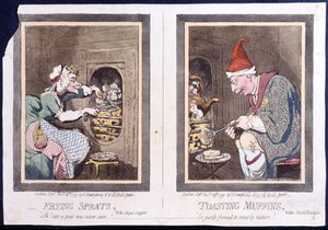 Kızartma Hamsisi veya Kraliyet Akşam Yemeği ve Kızartma Muffinleri veya Kraliyet Kahvaltısı, Hannah Humphrey tarafından 1791