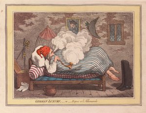 Alman Lüks veya Repos a LAllemand, pub. 1800 (el renkli gravür)