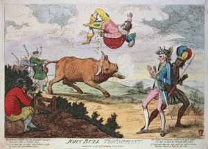 John Bull Triumphant, William Humphrey tarafından yayınlandı, 4 Ocak 1780 (renkli litografi)