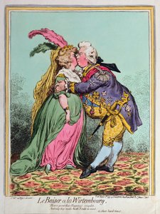 Le Baiser a la Wirtembourg, Hannah Humphrey tarafından 1797