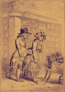 Lord Sandwich bir çiçek satıcısına dikkat ediyor by James Gillray