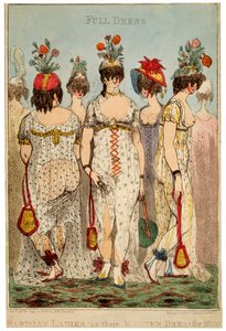 1800, 1799 için Tam Kışlık Elbiselerinde Parisli Bayanlar. by James Gillray