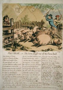 Domuz Eti veya Çiftlik bahçesinden kırbaçlanan Domuz, 1798