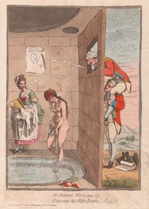 Sör Richard Kurnazdan Daha Kötü, Karılarının Dibini Teşhir Etmek - O fye!, pub. 1782 (el renkli gravür)