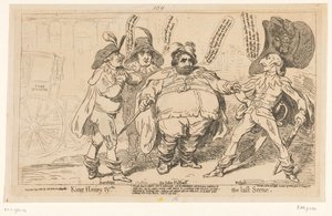 Spotprent op Charles Fox, 1788 Kral IV. Henry. Son sahne (nesne üzerindeki başlık) by James Gillray