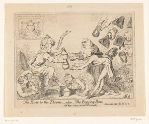 Spotprent, Warren Hastings, 1788 Tahtın yayı, -alias- Yalvaran yayı by James Gillray