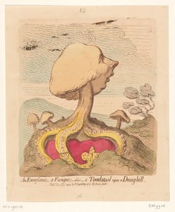 William Pitt the Younger ile ilgili karikatür, 1791 Bir Fazlalık; -bir Mantar; -takma ad- Gübre tepesinde bir Mantar by James Gillray