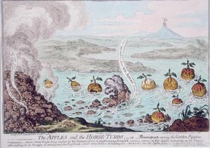 Elmalar ve At Turdları veya Altın Pippins Arasında Buonaparte, Hannah Humphrey tarafından 1800