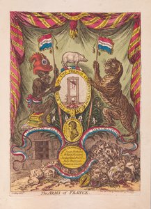 Fransa'nın Silahları, pub. 1805 (el renkli gravür) by James Gillray