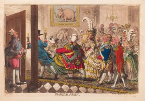 Gelin Gecesi, bar. 1797 (el renkli gravür) by James Gillray