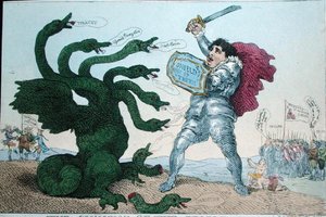 William Humphrey tarafından yayınlanan The Champion of the People (el boyaması gravür) by James Gillray