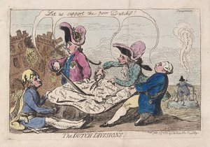 Hollanda Bölümleri, pub. 1787 (el renkli gravür) by James Gillray