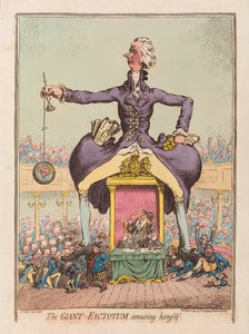 Dev Factotum kendini eğlendiriyor, pub. 1797 (el renkli gravür)