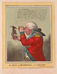 Brobdingnag ve Gulliver Kralı, pub. 1803 (el renkli gravür)