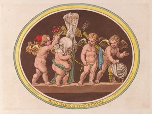 Aşk Tanrısı ve Ruhun Evliliği, pub. 1797 (el renkli gravür)