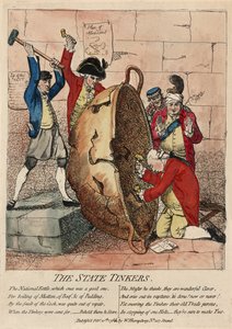 The State Tinkers, W. Humphrey tarafından yayınlandı, 10 Şubat 1780 (el renkli gravür)