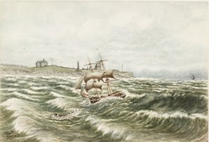 Tynemouth'ta kurtarma (kağıt üzerinde suluboya ve gövde rengi)