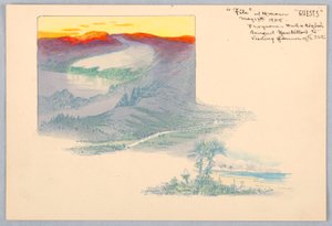 Üç Manzara, Washington Ticaret Kurulu Yemeği için Tasarımın Basılı Kanıtı, 13 Mayıs 1908 by James Henry Moser
