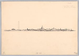 Washington Skyline, Washington Ticaret Kurulu Yemeği için Tasarım, 13 Mayıs 1908 by James Henry Moser