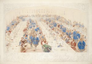 The Banquet, 1839 (kağıt üzerine kurşun kalem, wc ve guaş)