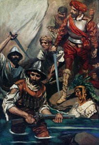 Cortes and his men at the gap 