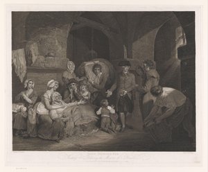 John Howard hapishanedeki bir aileyi ziyaret ediyor John Howard Esq Bir Hapishanenin Acılarını Ziyaret Etmek ve Rahatlatmak (nesne üzerindeki başlık) by James Hogg