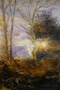Sunrise, Abinger, Surrey (kağıt üzerine sulu boya) by James Holland
