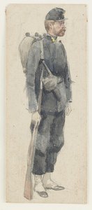Bir tüfek taşıyan bir asker by James Jacques Joseph Tissot