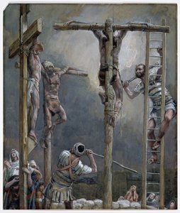 Hırsızların Bacaklarının Kırılması, 'İsa'nın Hayatı' için illüstrasyon, c.1886-94 (karton üzerine suluboya ve guaj boya) by James Jacques Joseph Tissot