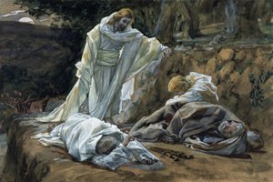 Benimle Bir Saat İzleyemez misiniz?, İsa'nın Yaşamı için örnekleme, c.1886-94 (karton üzerine wc ve guaj boya) by James Jacques Joseph Tissot
