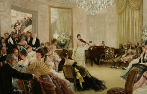 Sus! (Konser), c.1875 (tuval üzerine yağlı boya) by James Jacques Joseph Tissot