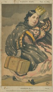 Isabella II, İspanya Kraliçesi, Hayatı boyunca ona en sadık olması gerekenler tarafından ihanete uğradı, 18 Eylül 1869, Vanity Fair karikatürü