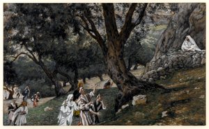 İsa Çölde Bir Yere Gitti, The Life of Christ için örnekleme, c.1884-96 (karton üzerine wc ve guaj boya) by James Jacques Joseph Tissot