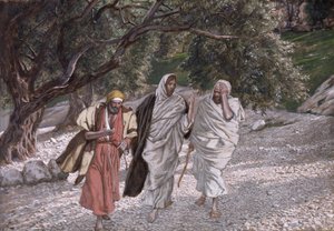 The Disciples on the Road to Emmaus, The Life of Christ için illüstrasyon, c.1884-96 by James Jacques Joseph Tissot