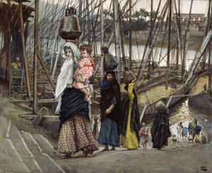 The Sojourn, Mısır, The Life of Christ için örnekleme, c.1886-94 (karton üzerine wc ve guaj boya) by James Jacques Joseph Tissot