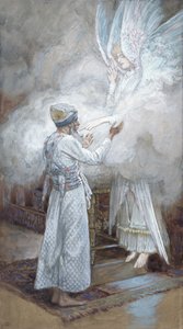 The Vision of Zacharias, The Life of Christ için örnekleme, c.1886-94 (karton üzerine wc ve guaj boya) by James Jacques Joseph Tissot