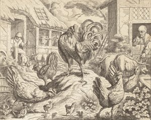 Ezop Masallarından Horoz ve Kıymetli Taş, ca. 1760. by James Kirk